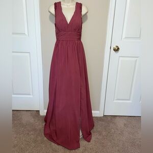 Azazie muted pink mulberry bridesmaid dress